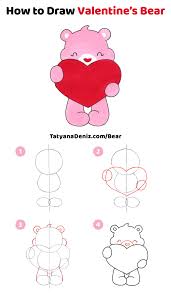 How To Draw Valentine S Day Bear Step By Step Tutorial Valentines Day Drawing Valentine Drawing Cute Easy Drawings Focus on just the head, you have get your fix of cute valentines day drawings with my latest how to draw ebook. valentines day drawing