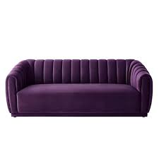 Classic purple velvet chesterfield tufted button scroll. Inspired Home Bellamy Modern Purple Velvet Sofa Nsa190 02pl Lac Rona