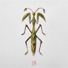 Il Reproduit Des Insectes Avec Des Feuilles Des Petales Et Autres Vegetaux Artisanats D Insecte Art Et Nature Art D Insecte