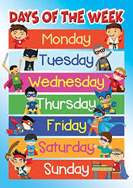 For more fun activities to teach your child about money and uk coins head to our homework help area: Days Of The Week Poster School Educational Wall Chart Boys Kids A4 Or A3 A4 210x297mm Buy Online In Austria At Desertcart At Productid 65305806