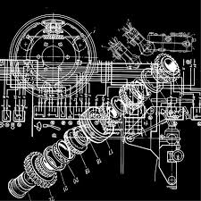 Technical Drawing Wall Mural Pixers We Live To Change In 2021 Technical Drawing Blueprint Art Blueprints