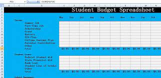Free Student Budget Spreadsheet Templates Excel Spreadsheet Templates Budget Spreadsheet Template Budget Spreadsheet Student Budget