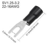 SV1.25-3.2 Insulated Fork Spade Connector Crimp Terminal 22 ...