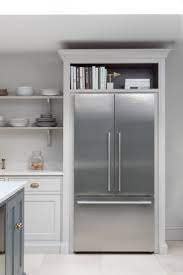 Shelving Above Fridge Contemporary Open Plan Kitchens Kitchen Layout Kitchen Fridges