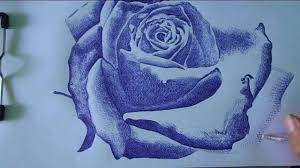 Start by drawing an oval shape. How To Draw Rose With Ballpoint Pen Easy By Tialer Tran Youtube