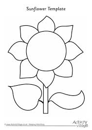 Black And White Simple Outline Outline Stencil Sunflower Clipart Sunflower Template 1 Sunflower Template Sunflower Coloring Pages Sunflower Colors