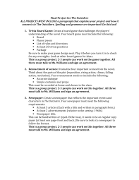 Rebecca loves writing trivia quizzes about geography, history, entertainment, pop icons and more, with each quiz carefully fact checked as you would expect a talented librarian to do! Final Project For The Outsiders All Projects Must Include A