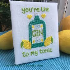 You can make the cup solid or with stripes, use more or fewer colors, and make the. Tapestry Barn Gin Tonic Love Quote Cross Stitch Pattern