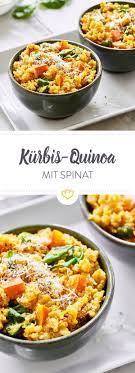 Kurbis Quinoa Mit Spinat Und Parmesan Rezept Gesunde Rezepte Quinoa Rezepte