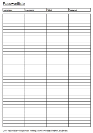 Stelle deine frage oder lese interessante erfahrungsberichte. Kennwortliste Passwortliste Zum Ausfullen Ausdrucken Hochzeitsplanungsbuch Schablonen Zum Ausdrucken
