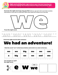 The Sight Word This Week Is We Sight Words Are Some Of The Most Frequently U Kindergarten Worksheets Sight Words Preschool Sight Words Sight Word Worksheets