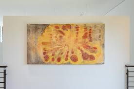 Images and surface details of 'Yellow Cloud with Red Spots' by LYDM artist Dean  Dass. Dass is exhibiting work in our current exhibition, Picasso, Lydia &  Friends, Vol. V, at the gallery