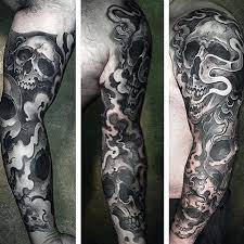 50 Skull Sleeve Tattoos For Men Masculine Design Ideas Skull Sleeve Tattoos Skull Sleeve Tattoos For Men Tattoos For Guys
