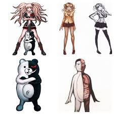 Junko Enoshima And Monokuma Beta Designs Plus Distrust Danganronpa Characters Danganronpa Danganronpa Memes
