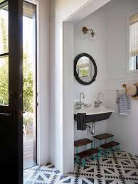 Nautical changing room for pool house with white ship lap and fun. Pool House Bathroom Design Ideas