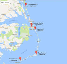 Map Of Outer Banks Nc Lighthouses Nc Lighthouses Outer Banks Nc Outer Banks North Carolina