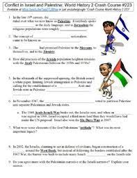 The conflict began as a struggle over land. Crash Course World History 2 223 Conflict In Israel And Palestine Worksheet
