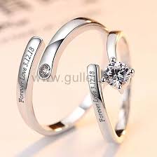 Names Engraved Adjustable Size Silver Engagement Rings Couple Ring Design Engagement Rings Couple Silver Engagement Rings