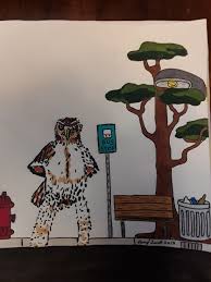 Waiting For The Bus Funny Drawing Funny Drawings Drawings Art