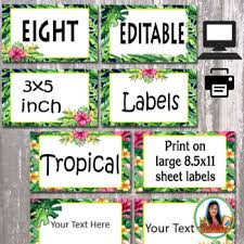 Template in.psd format how to edit? Editable Subject Label Templates 3 X 5 Size Inches Tropical Theme Label Templates Subject Labels Printing Labels