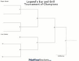 Double Elimination Tournament Brackets Printable