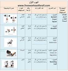 جدول تمارين كمال اجسام 5 أيام gym schedule bodybuilding body