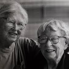 Anna (left) & Alie Johanna Petronella Vrugt aka Anna Blaman (January  31,1905-July 13, 1960) was a chronically ill openly lesbian Dutch writer  and poet. Alie Bosch (1909-1984) was a nurse and the