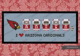44.5 cm x 31.8 cm 18 count: Arizona Cardinals American Football Team Digital Cross Stitch Pattern
