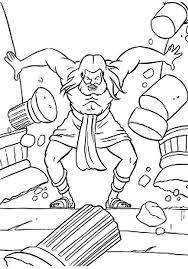 Download Or Print This Amazing Coloring Page Samson Demolishes The Two Main Columns Of The T Sunday School Coloring Pages Preschool Bible Bible Coloring Pages