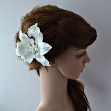 Lily Hair Flower Clip Unique Bridal Hair Accessories Large Flower Fascinator Off Whi Bridesmaid Hair Accessories Ivory Wedding Hair Pieces Flowers In Hair