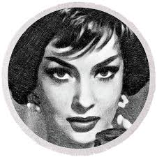 Gina Lollobrigida, Vintage Actress by JS Beach Towel by Esoterica Art  Agency
