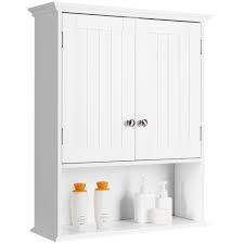Sold and shipped by costway. Costway Wall Mount Bathroom Cabinet Storage Organizer Medicine Cabinet Kitchen Laundry Walmart Com Walmart Com