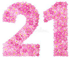21 (number), the natural number following 20 and preceding 22. Arabic Numeral 21 Twenty One From Pink Forget Me Not Flowers Stock Illustration Illustration Of Ordinal Background 116797753