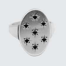 The Firmament Sterling Silver Ring with Star-Set Stones – Jane Diaz NY