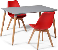 Toulouse Tulip Eiffel Designer Dining Set Grey Rectangular Table 2 Red Chairs Sale Now On Your Price Furniture This section does not void your rights under any state law in the event of a late or nonconforming delivery.
