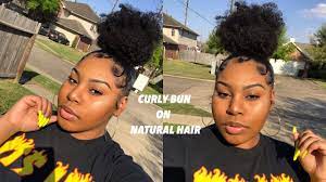 Sleek Top Knot Bun On Natural Hair Edges 2019 Natural Hair Bun Styles Natural Hair Styles Top Knot Bun