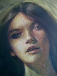 Portrait De Femme Brune, Painting by Vincent Bertrand