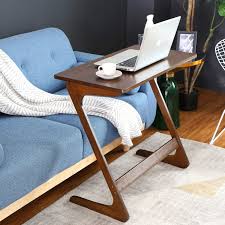 Rectangular trays look like weathered white slatted wooden boards with colourful graphics concerning attractions of life at the coast. Homfa Z Shaped End Table Tv Tray Bamboo Snack Laptop Desk Night Stand Couch Side Table Moveable Stand In Living Room For Eating Reading Working Home Office Furniture Large Walmart Com Walmart Com