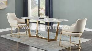 Traditional dining room with beige tufted chairs and an oval dining table that complements the wooden buffet table paired with a mirror. Customized Modern Furniture Gold Stainless Steel Oval Glass Dining Table China Oval Glass Dining Table Dining Tables Made In China Com