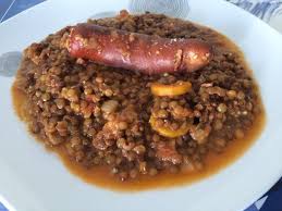 Saucisses Aux Lentilles Vertes Saucisse De Strasbourg Lentilles Lentilles Vertes