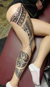 Cool Polynesian Tribal Art Design For Girl Leg Sleeve Samoan Tattoo Maori Tattoo Polynesian Tattoo