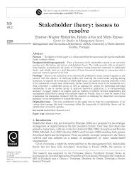 Pdf Stakeholder Theory Issues To Resolve