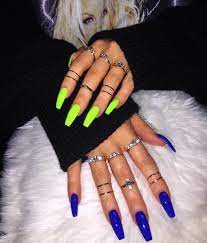 Acrylic nails are artificial nails. Pin By Jessica Morales On Acrylic Nails Bright Acrylic Nails Colored Acrylic Nails Neon Nails
