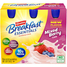 Carnation breakfast essentials powder drink mix, rich milk chocolate, 17.7. Carnation Breakfast Essentials Nutritional Drink Mixed Berry 8 Fl Oz 24 Count Walmart Com