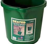Farm Innovators Inc. Heated Water Bucket with Flat Back & Built-In Thermostat, 5 Gallon, Green