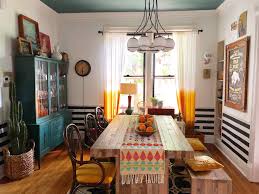 #50536, see more inspiration at decoratorist.com. This Cool And Colorful Home Looks Like A Ton Of Fun Home Dining Room Wallpaper House Colors