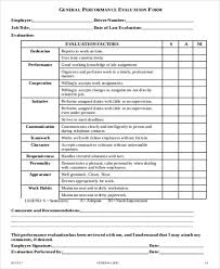 sample job evaluation form 10 examples in word pdf