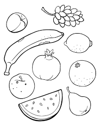 Vector illustration clipart with mango, banana and pinneapple. Free Fruit Coloring Page Fruit Coloring Pages Vegetable Coloring Pages Food Coloring Pages