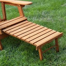 Coral Coast Big Daddy Reclining Tall Wood Adirondack Chair With Pull Out Ottoman Natural Image 4 Of 4 Wood Adirondack Chairs Adirondack Chair Fir Wood