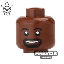 Custom Mini Figure Heads Goatee Dark Flesh Mini Figures Lego Minifigures Custom Print